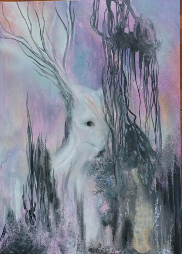 Peinture intitulée "Картина "Дух ...Шам…" par Lila Naumova, Œuvre d'art originale, Tempera