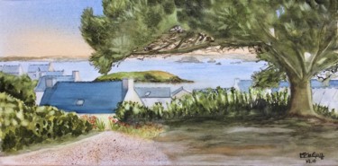 Painting titled "Auberge de jeunesse…" by Marie-Pascale Le Goff (L’île à L’eau), Original Artwork, Watercolor