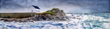 Peinture intitulée "Abri du canot de sa…" par Marie-Pascale Le Goff (L’île à L’eau), Œuvre d'art originale, Aquarelle