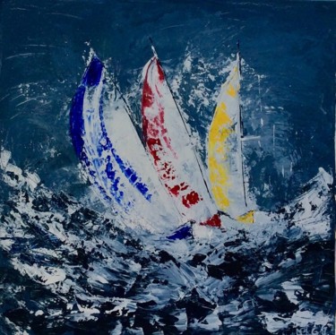 Картина под названием "Sous spis" - Marie-Pascale Le Goff (L’île à L’eau), Подлинное произведение искусства, Акрил