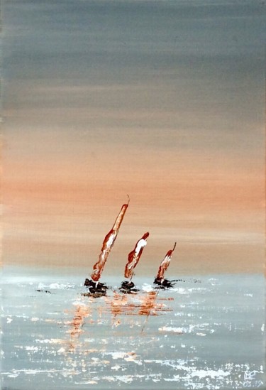 Peinture intitulée "Orage" par Marie-Pascale Le Goff (L’île à L’eau), Œuvre d'art originale, Acrylique