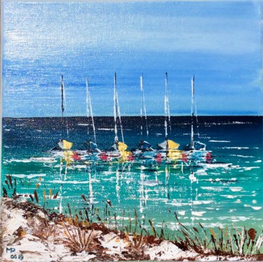 Pintura intitulada "Mouillage multicolo…" por Marie-Pascale Le Goff (L’île à L’eau), Obras de arte originais, Acrílico Monta…