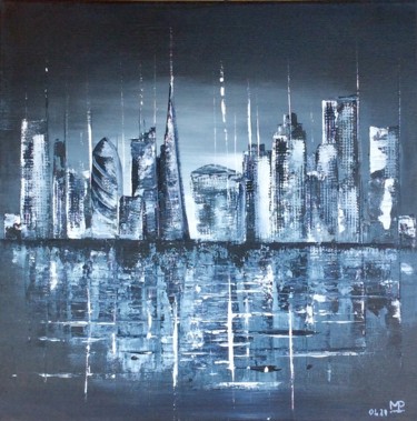 Painting titled "Londres" by Marie-Pascale Le Goff (L’île à L’eau), Original Artwork, Acrylic