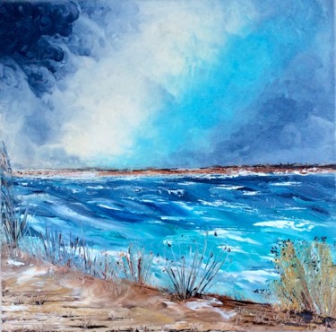 Sentier côtier II, ile de batz, Bretagne Peinture intitulée "Sentier côtier II,…" par Marie-Pascale Le Goff (L’île à L’eau), Œuvre d'art originale, Huile Monté sur C…
