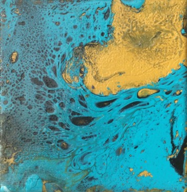 Painting titled "Turquoise ocre" by Marie-Pascale Le Goff (L’île à L’eau), Original Artwork, Acrylic