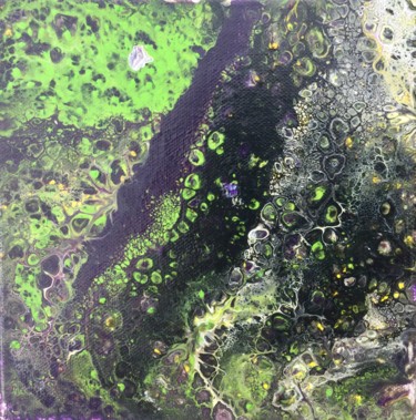 Pintura intitulada "Pourpre, vert lumin…" por Marie-Pascale Le Goff (L’île à L’eau), Obras de arte originais, Acrílico