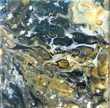 Malerei mit dem Titel "Ocre, noir, blanc" von Marie-Pascale Le Goff (L’île à L’eau), Original-Kunstwerk, Acryl