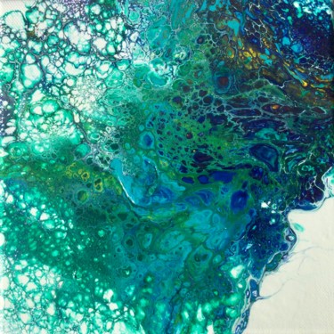 Peinture intitulée "Émeraude, bleu phal…" par Marie-Pascale Le Goff (L’île à L’eau), Œuvre d'art originale, Acrylique