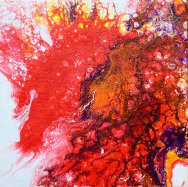 Painting titled "Rouge, orange, pour…" by Marie-Pascale Le Goff (L’île à L’eau), Original Artwork, Acrylic