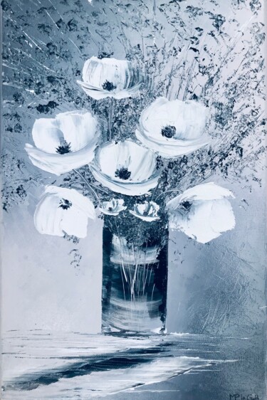Pintura intitulada "Bouquet moderne" por Marie-Pascale Le Goff (L’île à L’eau), Obras de arte originais, Óleo Montado em Arm…