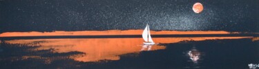 Peinture intitulée "Solitaire I" par Marie-Pascale Le Goff (L’île à L’eau), Œuvre d'art originale, Acrylique Monté sur Châss…