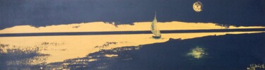 Peinture intitulée "Solitaire II" par Marie-Pascale Le Goff (L’île à L’eau), Œuvre d'art originale, Acrylique Monté sur Châs…