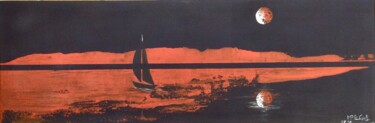 Peinture intitulée "Solitaire IV" par Marie-Pascale Le Goff (L’île à L’eau), Œuvre d'art originale, Acrylique Monté sur Châs…