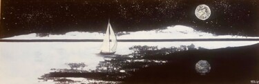 Schilderij getiteld "Solitaire V" door Marie-Pascale Le Goff (L’île à L’eau), Origineel Kunstwerk, Acryl Gemonteerd op Frame…