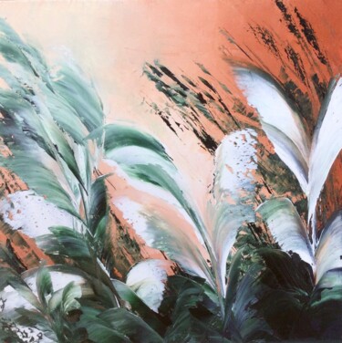 Pintura intitulada "Ailes" por Marie-Pascale Le Goff (L’île à L’eau), Obras de arte originais, Óleo Montado em Armação em ma…