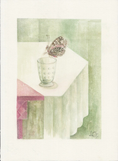 Peinture intitulée ""Ein Gast"" par Lili Gräfenstein, Œuvre d'art originale, Aquarelle