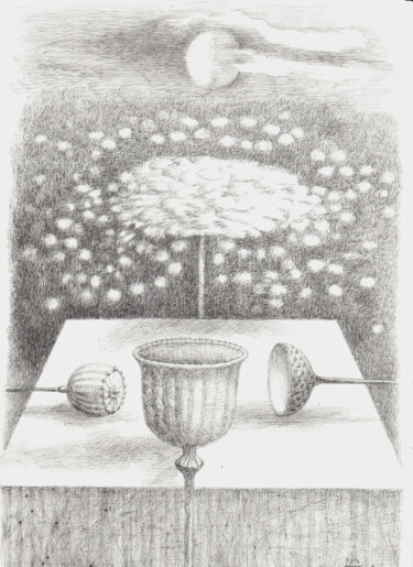Disegno intitolato "Die irreale Symmetr…" da Lili Gräfenstein, Opera d'arte originale, Inchiostro