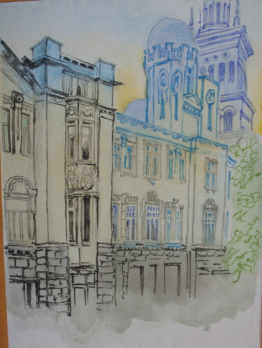 绘画 标题为“Городская улица 1” 由Lili Pic, 原创艺术品, 铅笔 安装在纸板上
