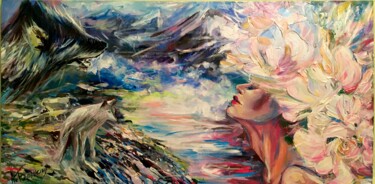 Ζωγραφική με τίτλο "душа гор" από Лилия Будзинская, Αυθεντικά έργα τέχνης, Λάδι