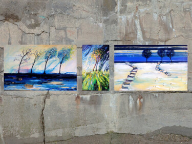 Картина под названием "триптих ЖИЗНЬ" - Лилия Будзинская, Подлинное произведение искусства, Эмаль