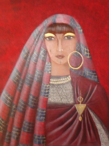 Painting titled "La Bédouine" by Lilia Hamida, Original Artwork, Acrylic