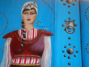 Peinture intitulée "La tunisoise" par Lilia Hamida, Œuvre d'art originale, Acrylique