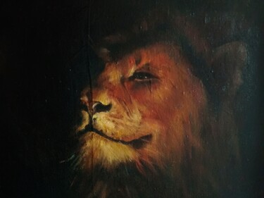 Pittura intitolato "лев" da Lilia Holkina, Opera d'arte originale, Olio