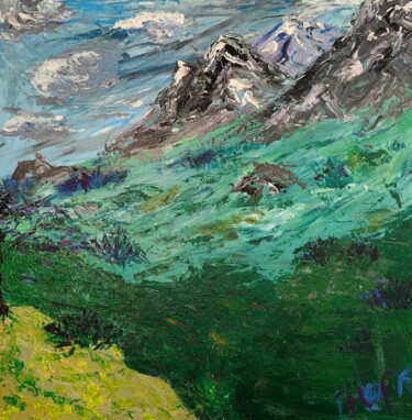 Malerei mit dem Titel "Весна в горах" von Lilia Norkina, Original-Kunstwerk, Acryl