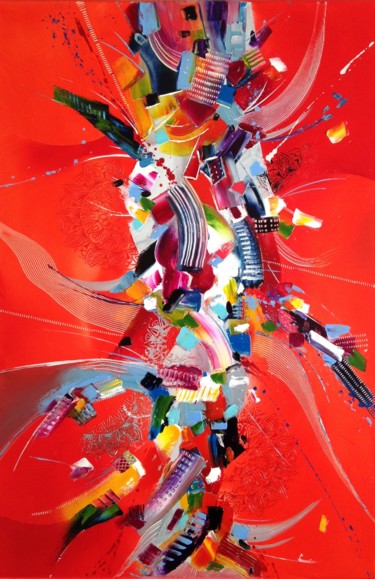Картина под названием "Carnaval 60x90" - Lilian Fournier, Подлинное произведение искусства, Масло
