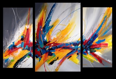 Painting titled "EOLYS triptyque 90x…" by Lilian Fournier, Original Artwork, Acrylic