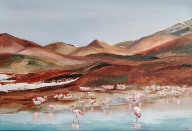 Painting titled "Laguna Brava" by Liliana Beatriz Teruel, Original Artwork, Oil