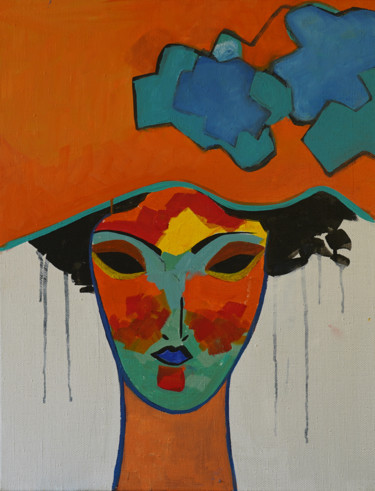 Painting titled "Woman Gaze" by Liliana Harkovska, Original Artwork, Acrylic