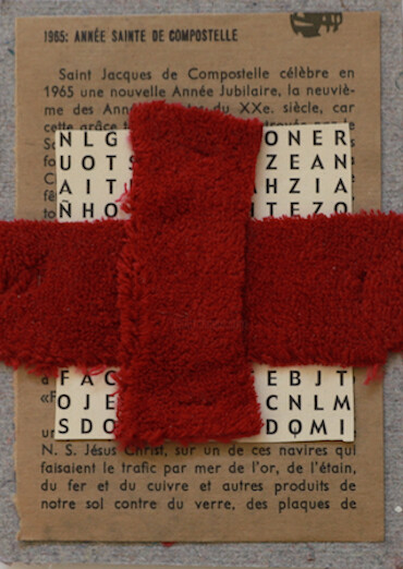 Collagen mit dem Titel "Postcard 11" von Liliana Kancepolski, Original-Kunstwerk, Collagen
