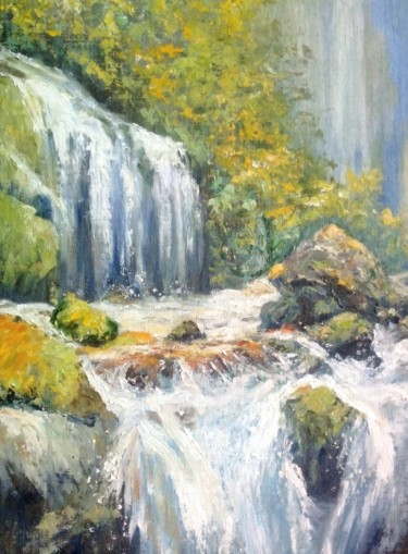 Картина под названием "Водопад" - Лилиана Ковхуто, Подлинное произведение искусства, Масло