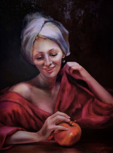 Peinture intitulée "" Искушение". Портр…" par Liliana Kovkhuto, Œuvre d'art originale, Huile