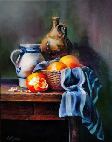 Peinture intitulée "Натюрморт с апельси…" par Liliana Kovkhuto, Œuvre d'art originale, Huile Monté sur Châssis en bois