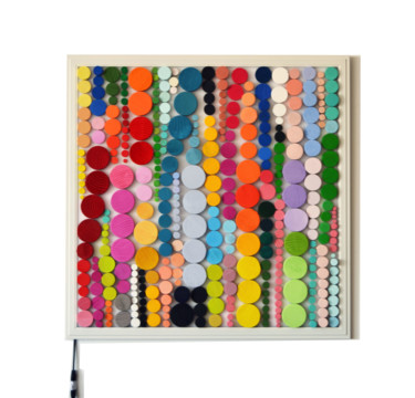 Design titled "Rainbow Drops 60x60…" by Liliana Stoica, Original Artwork, Luminaire