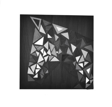Black Rum, 70x70 cm, Black and White 3D Horse Design titled "Black Rum, 70x70 cm…" by Liliana Stoica, Original Art, Accessories