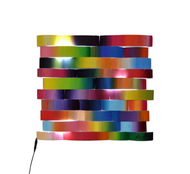 Diseño titulada "Rainbow Ray 60x50 c…" por Liliana Stoica, Obra de arte original, Luminaria