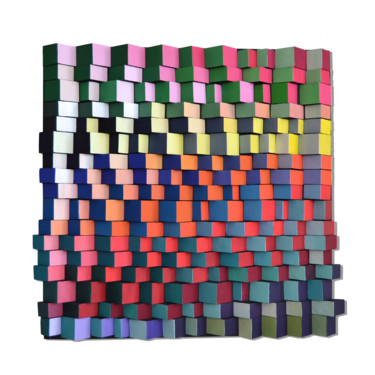2 sides 3d sculpture / sea and sunset / wood wall art Malerei mit dem Titel "2 sides 3d sculptur…" von Liliana Stoica, Original Kunstwerk, Acryl