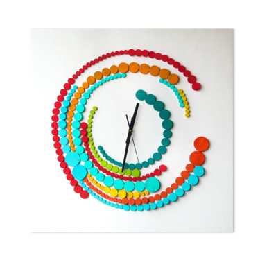 Quantic 27.5x27.5 / original clock design Design intitulée "Quantic 27.5x27.5 /…" par Liliana Stoica, Œuvre d'art originale, Meuble