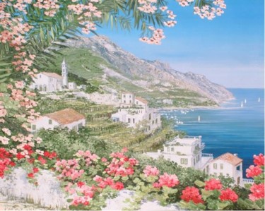 Painting titled "Road to Ravello" by Liliana Frasca, Original Artwork