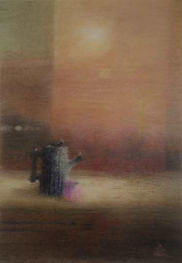Malerei mit dem Titel "Soir d'automne" von Liliane Bordes, Original-Kunstwerk, Acryl