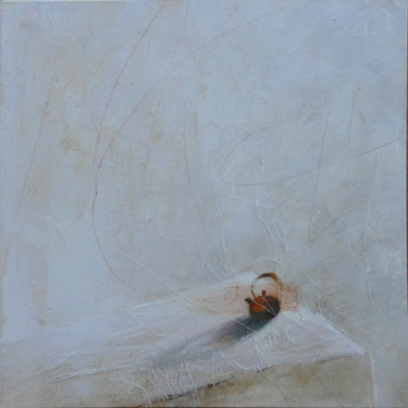 Painting titled "Thé blanc 1" by Liliane Bordes, Original Artwork, Acrylic Mounted on Other rigid panel