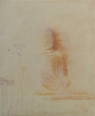 Pintura titulada "bouddha" por Liliane Bordes, Obra de arte original, Acrílico Montado en Otro panel rígido