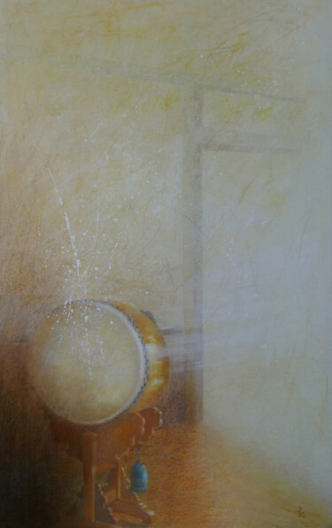 Painting titled "Drum" by Liliane Bordes, Original Artwork, Acrylic Mounted on Other rigid panel