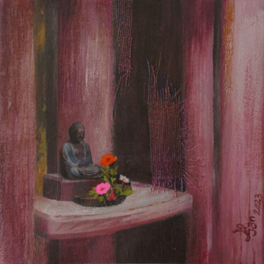 Картина под названием "Petit autel" - Liliane Bordes, Подлинное произведение искусства, Акрил Установлен на Другая жесткая п…