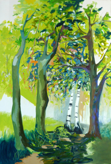 Painting titled "Paysage d'été" by Liliane Camier, Original Artwork, Oil