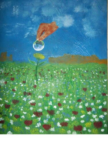 Peinture intitulée "Victoire de la vie" par Liliane Gabel, Œuvre d'art originale, Autre