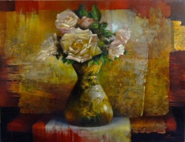 Peinture intitulée "dsc03286.jpg Roses…" par Liliane Proux, Œuvre d'art originale